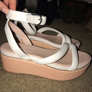 Alec Les Filles white platform sandals